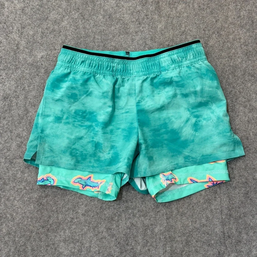 Chubbies Boys Green Tie Dye Apex Swimmers Lined Shorts Youth Size XS 6/7